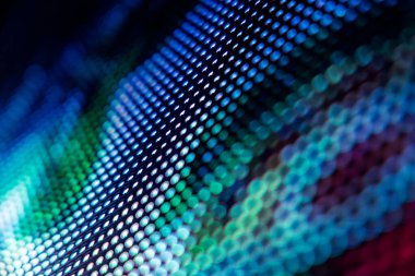 Yakın plan LED bulanık ekran. LED yumuşak odak arkaplanı. Tasarım için soyut arkaplan ideali.