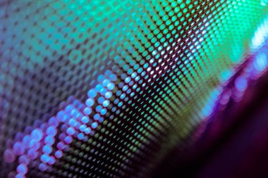 Yakın plan LED bulanık ekran. LED yumuşak odak arkaplanı. Tasarım için soyut arkaplan ideali.