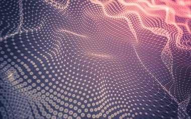 Soyut arkaplan. Çokgen şekilli molekül teknolojisi, noktaları ve çizgileri birleştiriyor. Bağlantı yapısı. Büyük veri görselleştirmesi.