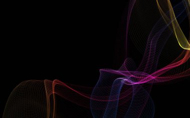 Parlayan soyut dalgalar ve soyut arkaplan ile koyu soyut arkaplan