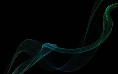 Parlayan soyut dalgalar ve soyut arkaplan ile koyu soyut arkaplan