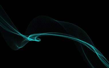 Parlayan soyut dalgalar ve soyut arkaplan ile koyu soyut arkaplan