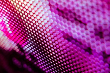 Yakın plan LED bulanık ekran. LED yumuşak odak arkaplanı. Tasarım için soyut arkaplan ideali.