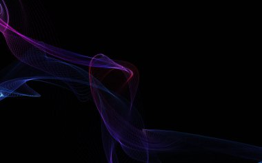 Parlayan soyut dalgalar ve soyut arkaplan ile koyu soyut arkaplan