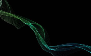 Parlayan soyut dalgalar ve soyut arkaplan ile koyu soyut arkaplan