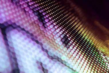 Yakın plan LED bulanık ekran. LED yumuşak odak arkaplanı. Tasarım için soyut arkaplan ideali.