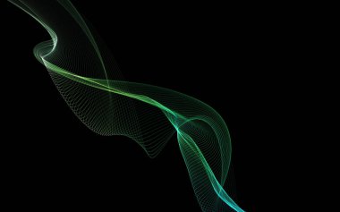 Parlayan soyut dalgalar ve soyut arkaplan ile koyu soyut arkaplan