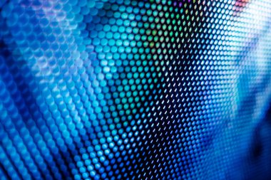 Yakın plan LED bulanık ekran. LED yumuşak odak arkaplanı. Tasarım için soyut arkaplan ideali.