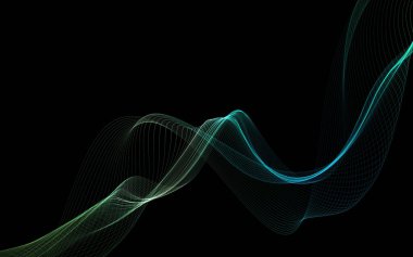 Parlayan soyut dalgalar ve soyut arkaplan ile koyu soyut arkaplan
