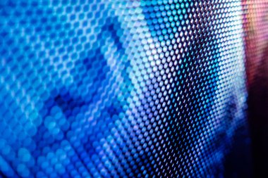 Yakın plan LED bulanık ekran. LED yumuşak odak arkaplanı. Tasarım için soyut arkaplan ideali.