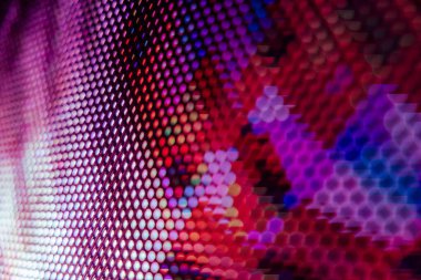 Yakın plan LED bulanık ekran. LED yumuşak odak arkaplanı. Tasarım için soyut arkaplan ideali.