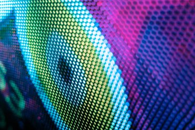 Yakın plan LED bulanık ekran. LED yumuşak odak arkaplanı. Tasarım için soyut arkaplan ideali.