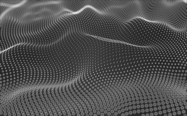 Soyut arkaplan. Çokgen şekilli molekül teknolojisi, noktaları ve çizgileri birleştiriyor. Bağlantı yapısı. Büyük veri görselleştirmesi. 