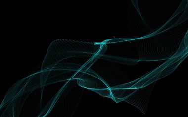 Parlayan soyut dalgalar ve soyut arkaplan ile koyu soyut arkaplan