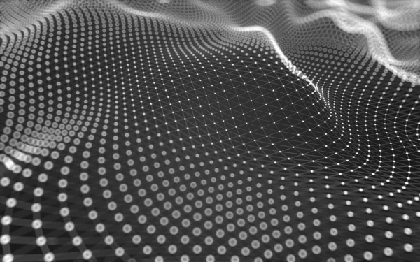 Soyut arkaplan. Çokgen şekilli molekül teknolojisi, noktaları ve çizgileri birleştiriyor. Bağlantı yapısı. Büyük veri görselleştirmesi. 