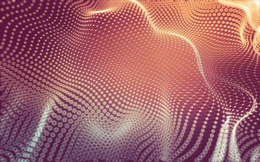 Soyut arkaplan. Çokgen şekilli molekül teknolojisi, noktaları ve çizgileri birleştiriyor. Bağlantı yapısı. Büyük veri görselleştirmesi.