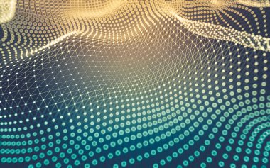 Soyut arkaplan. Çokgen şekilli molekül teknolojisi, noktaları ve çizgileri birleştiriyor. Bağlantı yapısı. Büyük veri görselleştirmesi.