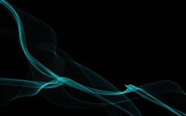 Parlayan soyut dalgalar ve soyut arkaplan ile koyu soyut arkaplan