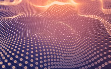 Soyut arkaplan. Çokgen şekilli molekül teknolojisi, noktaları ve çizgileri birleştiriyor. Bağlantı yapısı. Büyük veri görselleştirmesi.