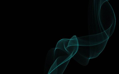 Parlayan soyut dalgalar ve soyut arkaplan ile koyu soyut arkaplan