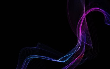 Parlayan soyut dalgalar ve soyut arkaplan ile koyu soyut arkaplan