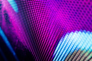 Yakın plan LED bulanık ekran. LED yumuşak odak arkaplanı. Tasarım için soyut arkaplan ideali.