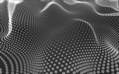 Soyut arkaplan. Çokgen şekilli molekül teknolojisi, noktaları ve çizgileri birleştiriyor. Bağlantı yapısı. Büyük veri görselleştirmesi. 