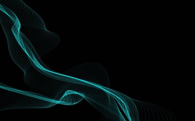 Parlayan soyut dalgalar ve soyut arkaplan ile koyu soyut arkaplan