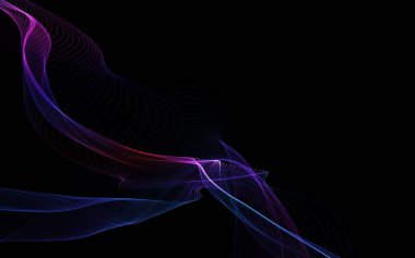 Parlayan soyut dalgalar ve soyut arkaplan ile koyu soyut arkaplan