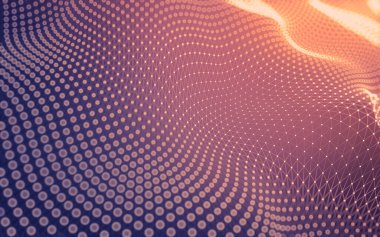 Soyut arkaplan. Çokgen şekilli molekül teknolojisi, noktaları ve çizgileri birleştiriyor. Bağlantı yapısı. Büyük veri görselleştirmesi.