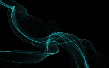 Parlayan soyut dalgalar ve soyut arkaplan ile koyu soyut arkaplan