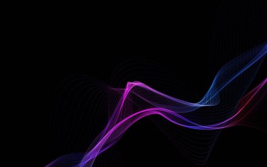 Parlayan soyut dalgalar ve soyut arkaplan ile koyu soyut arkaplan