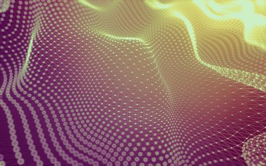 Soyut arkaplan. Çokgen şekilli molekül teknolojisi, noktaları ve çizgileri birleştiriyor. Bağlantı yapısı. Büyük veri görselleştirmesi.