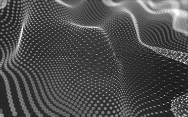 Soyut arkaplan. Çokgen şekilli molekül teknolojisi, noktaları ve çizgileri birleştiriyor. Bağlantı yapısı. Büyük veri görselleştirmesi. 