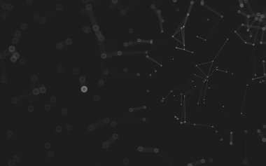 Soyut arkaplan. Çokgen şekilli molekül teknolojisi, noktaları ve çizgileri birleştiriyor. Bağlantı yapısı. Büyük veri görselleştirmesi. 