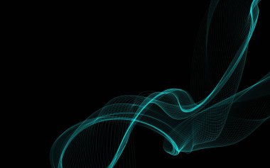 Parlayan soyut dalgalar ve soyut arkaplan ile koyu soyut arkaplan