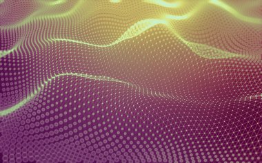 Soyut arkaplan. Çokgen şekilli molekül teknolojisi, noktaları ve çizgileri birleştiriyor. Bağlantı yapısı. Büyük veri görselleştirmesi.