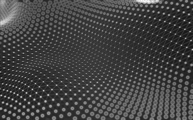 Soyut arkaplan. Çokgen şekilli molekül teknolojisi, noktaları ve çizgileri birleştiriyor. Bağlantı yapısı. Büyük veri görselleştirmesi. 