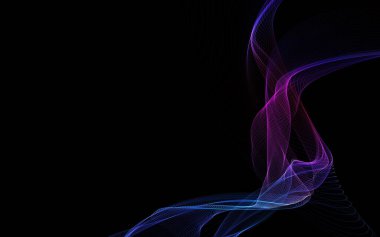 Parlayan soyut dalgalar ve soyut arkaplan ile koyu soyut arkaplan