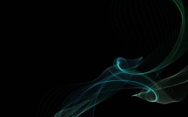 Parlayan soyut dalgalar ve soyut arkaplan ile koyu soyut arkaplan