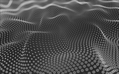 Soyut arkaplan. Çokgen şekilli molekül teknolojisi, noktaları ve çizgileri birleştiriyor. Bağlantı yapısı. Büyük veri görselleştirmesi. 