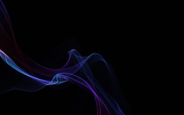 Parlayan soyut dalgalar ve soyut arkaplan ile koyu soyut arkaplan