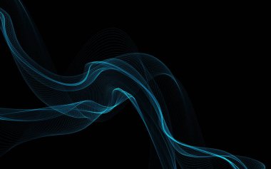 Parlayan soyut dalgalar ve soyut arkaplan ile koyu soyut arkaplan