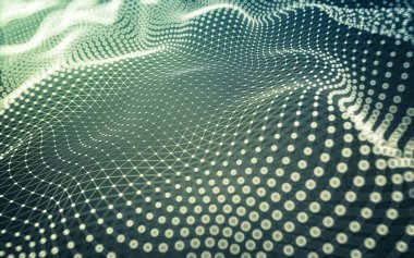 Soyut arkaplan. Çokgen şekilli molekül teknolojisi, noktaları ve çizgileri birleştiriyor. Bağlantı yapısı. Büyük veri görselleştirmesi.