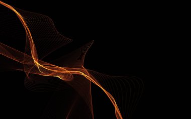 Parlayan soyut dalgalar ve soyut arkaplan ile koyu soyut arkaplan