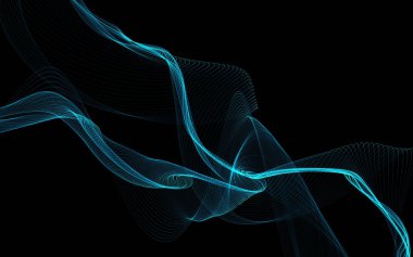 Parlayan soyut dalgalar ve soyut arkaplan ile koyu soyut arkaplan