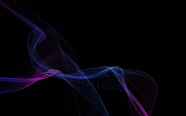 Parlayan soyut dalgalar ve soyut arkaplan ile koyu soyut arkaplan