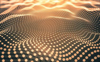 Soyut arkaplan. Çokgen şekilli molekül teknolojisi, noktaları ve çizgileri birleştiriyor. Bağlantı yapısı. Büyük veri görselleştirmesi.