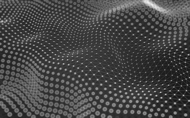 Soyut arkaplan. Çokgen şekilli molekül teknolojisi, noktaları ve çizgileri birleştiriyor. Bağlantı yapısı. Büyük veri görselleştirmesi. 