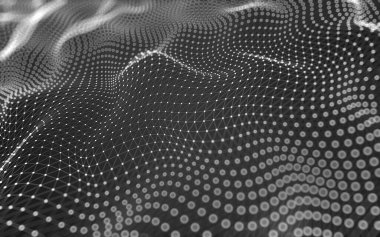 Soyut arkaplan. Çokgen şekilli molekül teknolojisi, noktaları ve çizgileri birleştiriyor. Bağlantı yapısı. Büyük veri görselleştirmesi. 